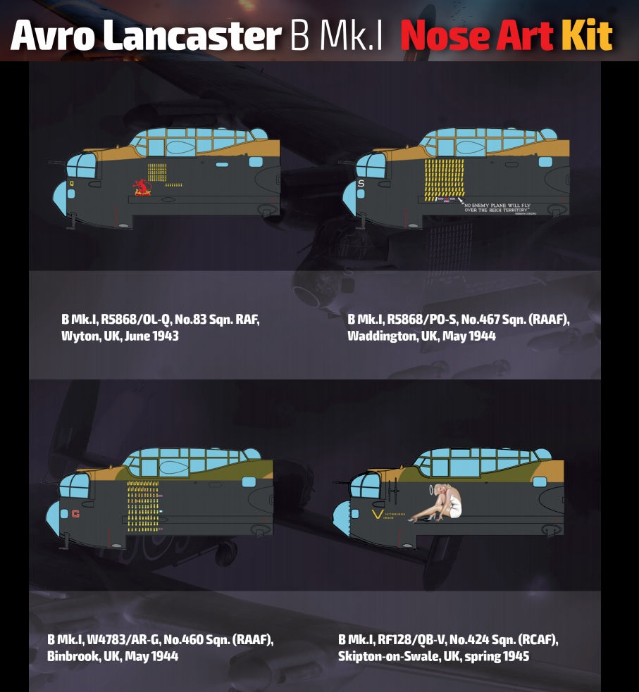 HK Models M01E033 1/32 Avro Lancaster B Mk.I Nose Art Kit