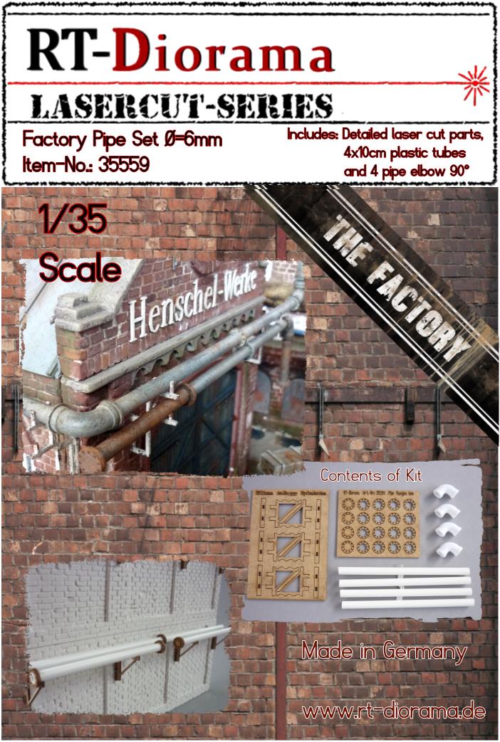RT DIORAMA 35559 1/35 Factory Pipe Set (6mm)