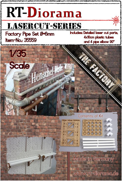 RT DIORAMA 35559 1/35 Factory Pipe Set (6mm)