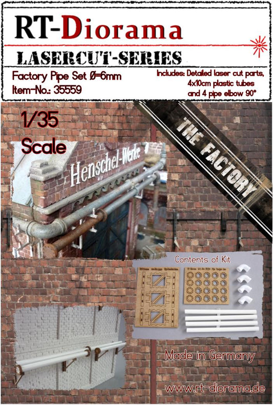 RT DIORAMA 35559 1/35 Factory Pipe Set (6mm)