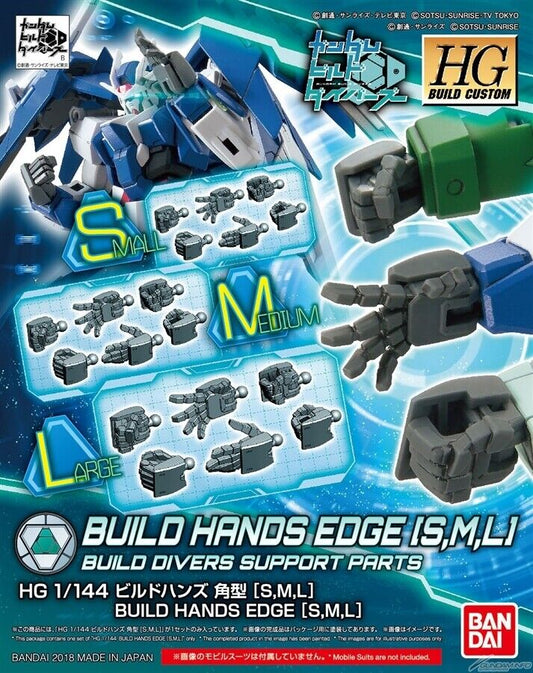 Bandai 2443371 HGBC 1/144 #43 Build Hands (square) L,M,S Gundam Build Divers