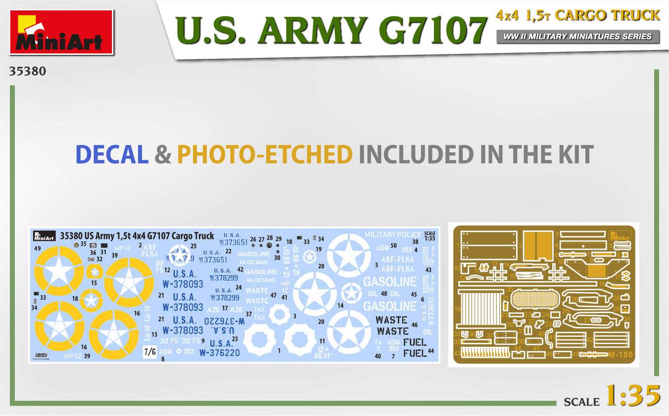 MiniArt 35380 1/35 U.S. Army G7107 4x4 1.5t Cargo Truck