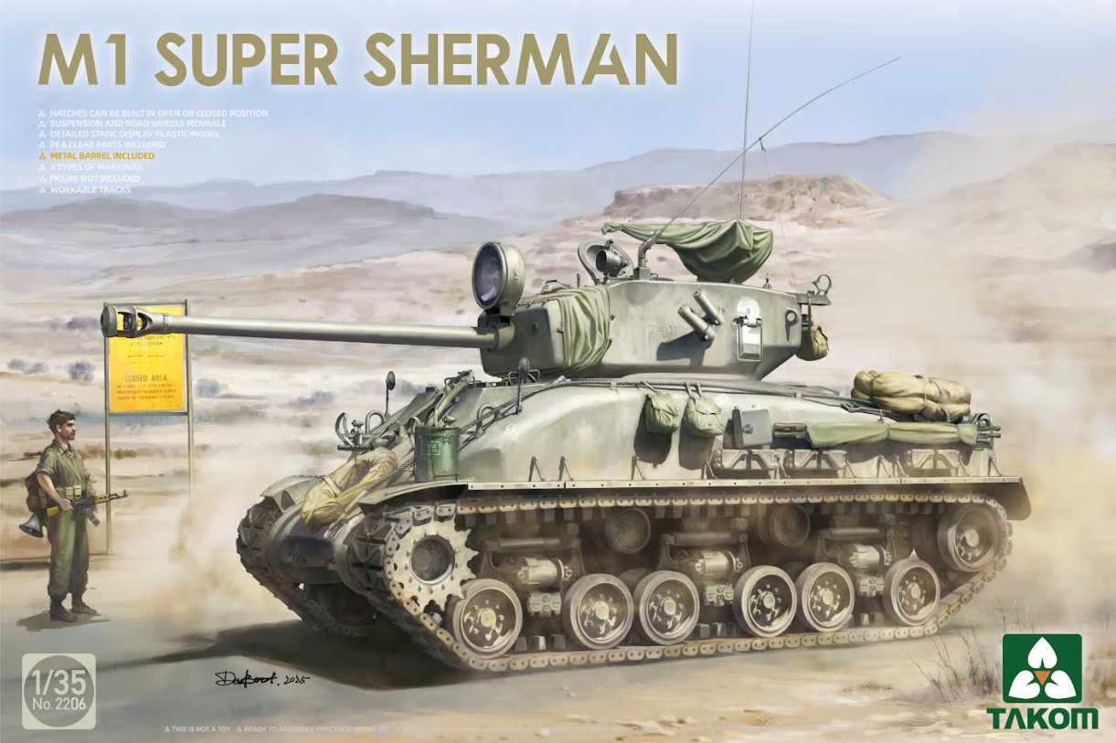 ***PREORDER NOT ON STOCK TAKOM 2205W SHERMAN BIG BOX  2 SHERMAN KITS PLUS 1/16 FIGURE