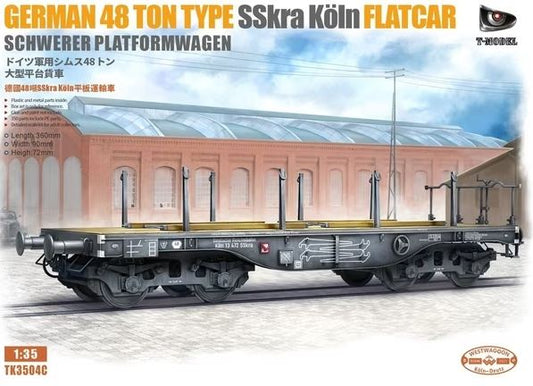 T-Model TK3504C 1/35 German 48 ton SSkra K?ln Flatcar Schwerer Platformwagen